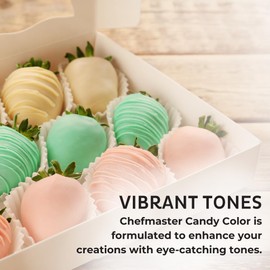 Chefmaster Chefmaster Pink Candy Color | True-Tone Shades | Oil-Based | Professional-Grade Dye | Chocolate, Strawberries, Cake Pops | Decorating | Easy-to-Use | Manufactured in the USA | 0.70 oz