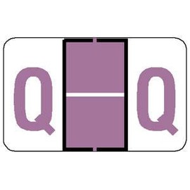 15/16"H x 1-1/2"W Lilac Tab & Jeter Compatible 1" Alpha Label 'Q' (500/Roll) - TBBS-91137
