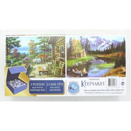 Keepsakes 2 Puzzle 500 Piece Long Cabin Porch & Mountain Canoe
