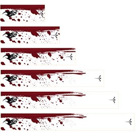 White Water Archery Non-Laminated White Blood Trail Grim Reaper Arrow Wraps 15 Pc Pick Length Width (5, 1)