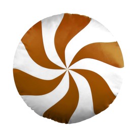 Decordruk Xmas Cushion Candy Cushion Christmas Cushion Round Filled Cushion - Christmas - Hypoallergenic Filling - Machine Washable - Caramel