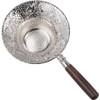 Stainless Steel Tea Strainer,Embossed Tea Strainer with Wood Handle,Loose Leaf