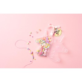folia 32021 - Beads Mix Unicorn, 170 Pieces in Different Shapes and Colours, 2 m Elastic Band for Threading and Storage Box