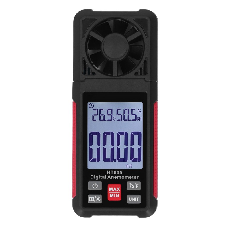 Digital Anemometer 5 Blades Small Resistance Fast Accurate Measurement Air