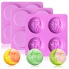 3Pcs Sun & Moon Silicone Soap Molds, GALIVET Crescent Moon