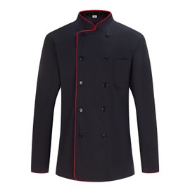 MISEMIYA - Ref.842B Men's Chef's Jacket - Hospitality Uniform, Chef's Jackets Men's 842b - Black, XL
