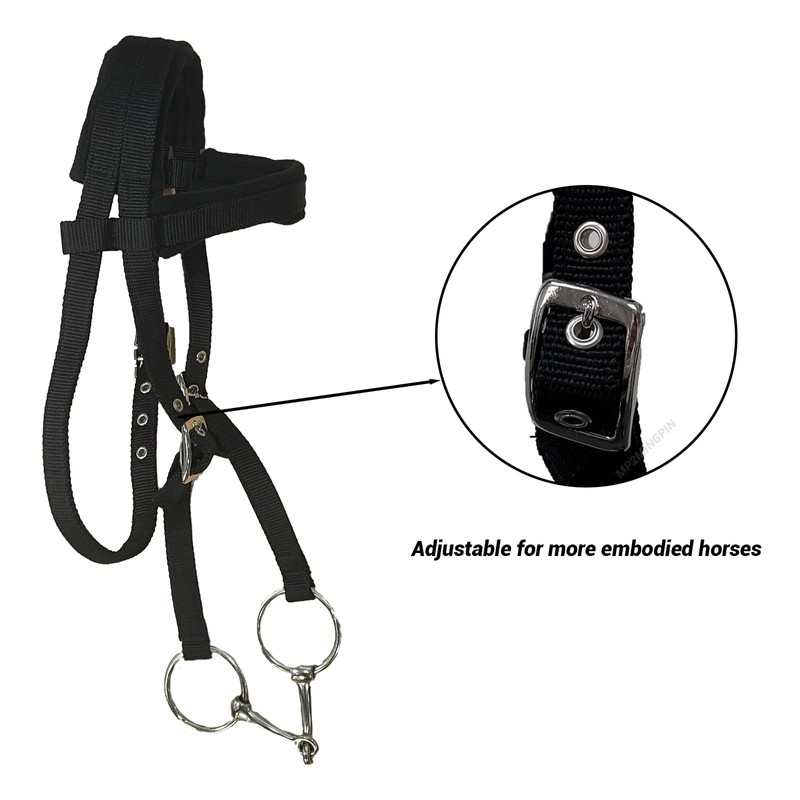 MP2MINGPIN Reinforced Horse Reins and Bridle(Foam Padding) Adjustable PP Webbing