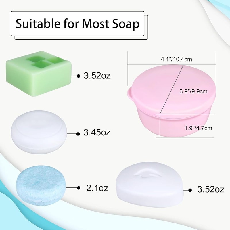 AIMALL 4 PCS Leak-Proof Creative Travel Soap Box with Lid,