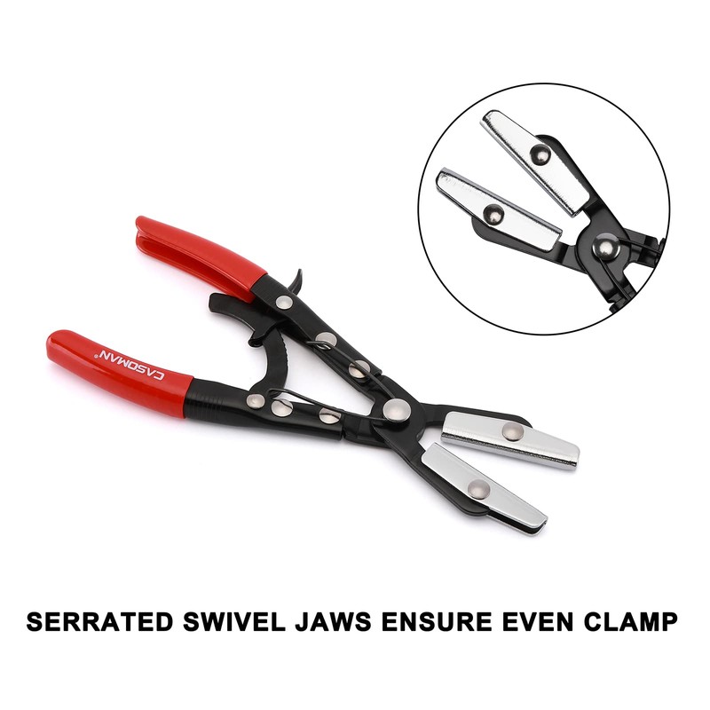 CASOMAN 3-Piece Ratcheting Hose Pinch Off Pliers Set, 8", 10",