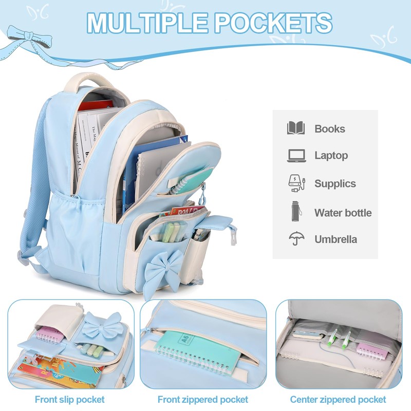 DIGOBAY Backpack for Girls, 3PCS Girls Backpack for School with