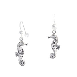 Jewelry Trends Sterling Silver Celtic Knot Seahorse Dangle Earrings