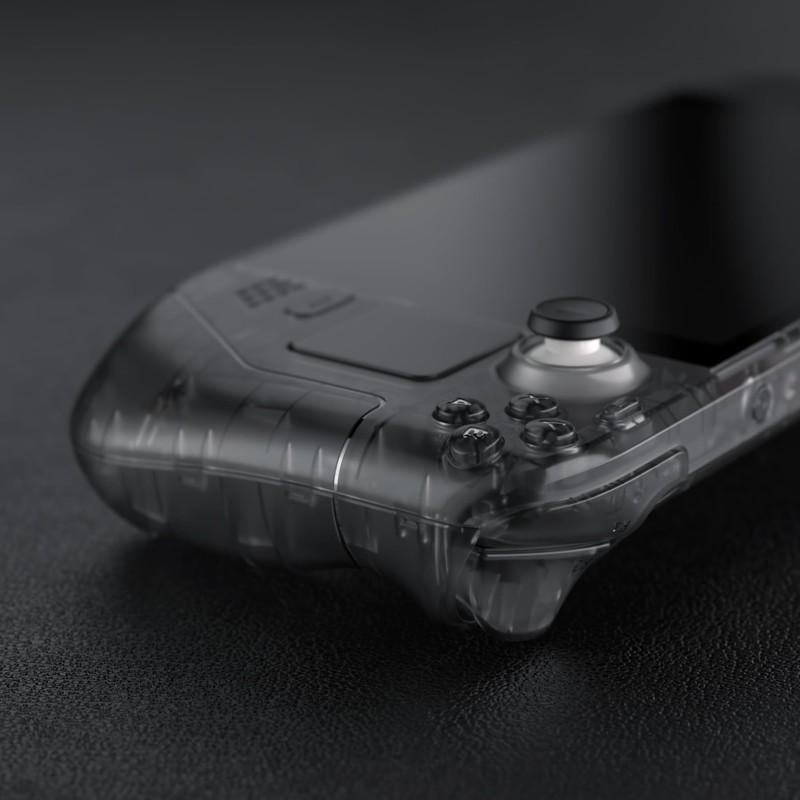 eXtremeRate Clear Slate Black Custom Faceplate Back Plate Shell for