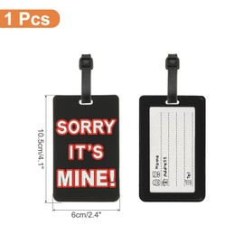 PATIKIL Luggage Tag (Sorry It's Mine), PVC Funny Travel Baggage Bag Tag Suitcase Identifier Label for Women Men, Black