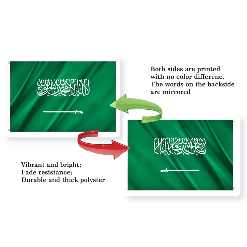Saudi Arabia Flag 2x3FT Saudi Arabian National Polyester With 2
