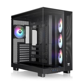 Thermaltake View 380 XL TG ARGB; 4x120mm ARGB Lite Fans Included; 360mm Radiator Support; 420mm GPU Clearance; Hidden Connector Support; Dual Chamber; Black; CA-11E-00M1WN-AZ