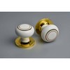 Designer Levers - Ceramic Round Door Knob - Polished Brass