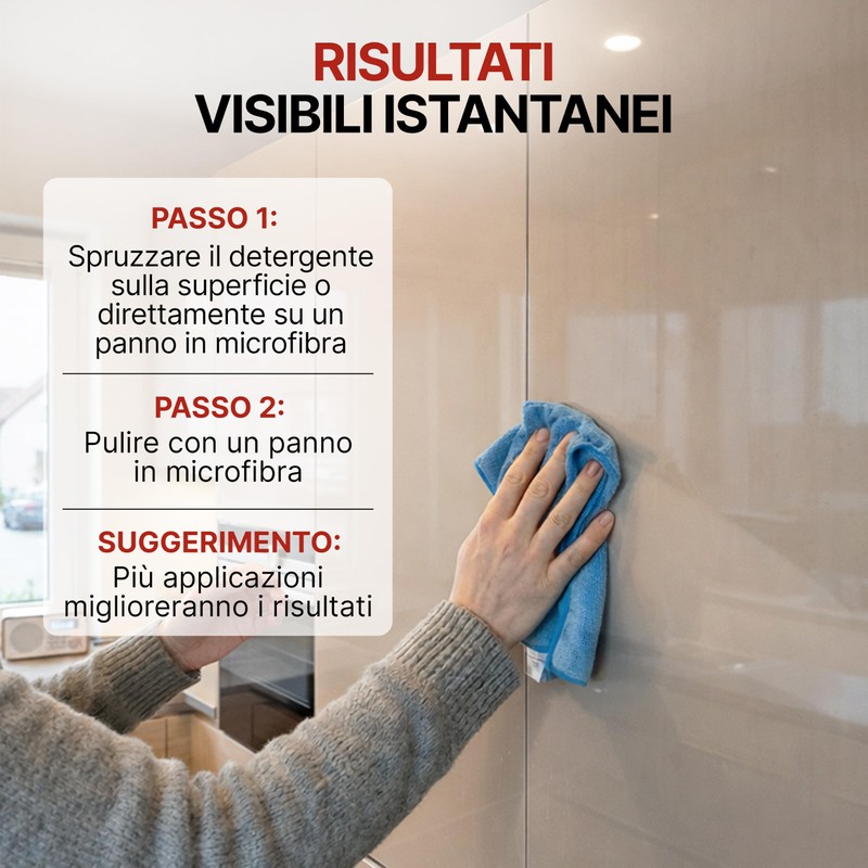 ALCLEAR 721KR detergente frontali cucina 250 ml con panno microfibra
