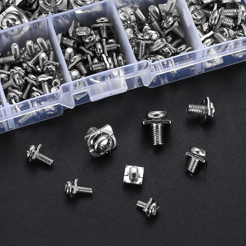 qxayxa 210 Pcs Terminal Block Screws with Square Washers, M3