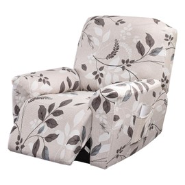 FUANGUI Recliner Chair Cover 4-Pieces Lazyboy Cover for Recliner Chair with Storage Pockets Furniture Protector for Living Room, Jacquard Sofa Slipcover for Kids, Pets, Dog and Cat, 44