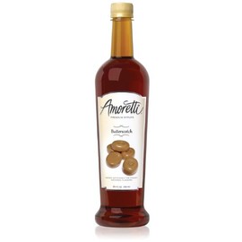 Amoretti - Premium Butterscotch Syrup, 94 Servings Per Bottle (750 ml), with Pump for Flavoring Coffees, Cocktails, and other Beverages, Gluten Free, GMO/GEO Free, Preservative Free