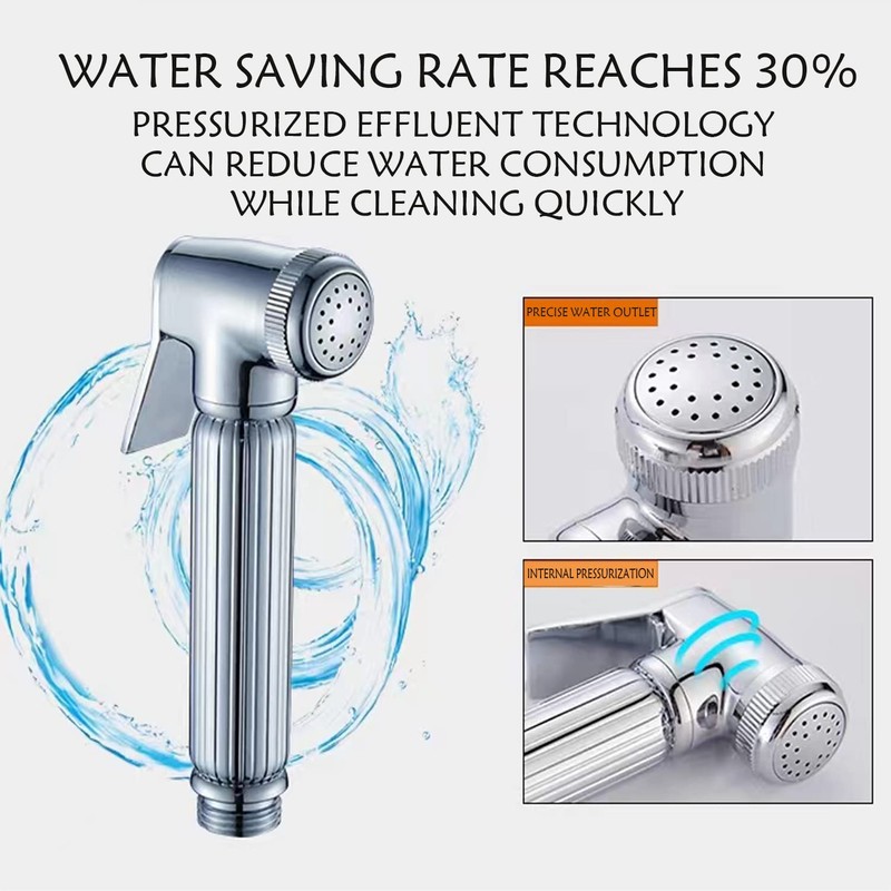 HOYOJU Solid Brass Handheld Bidet Sprayer Toilet-Adjustable Water Pressure Control