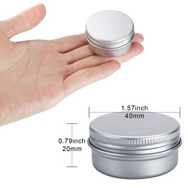 30 Stück Aluminium Leer Döschen Rund Reise Cremedose Tiegel für Creme Lotion Masken Kosmetik Nagelkunst（20ml）