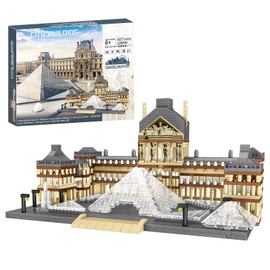 CSNRHG Paris Louvre Museum Model Building Blocks Set Micro Bricks World Famous Architecture Educational Toy for Children Adults 3377 Pieces Birthday