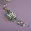 BERYUAN Bridal Rhinestone Pearls Hair Comb Flowers Pearls Rhinestone Wedding
