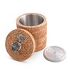 Vagabond House Wicker Ice Bucket with Pewter Orchid Knob, Stainless