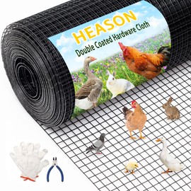 36'' x 100' 1/2inch Hardware Cloth 19 Gauge Black PVC Coated Wire Fencing Galvanized Welding Garden Fence Roll Square Mesh 19 Gauge Chicken Rabbit Snake Cage Heavy Duty Welding Fencing