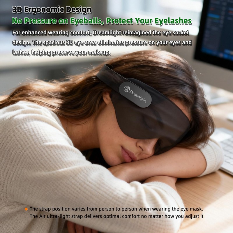 Sleep Mask, 3D Blackout Eye Mask with Side-Sleep for Women