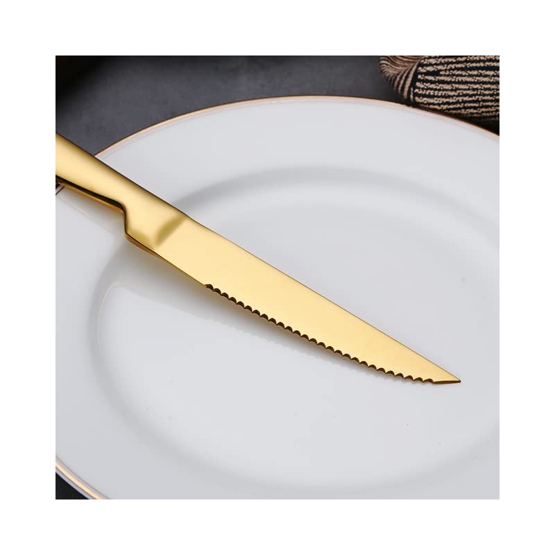 TAFAAL Stainless Steel Steak Knives, Corrosion Resistant, Serrated Sharp Blade,