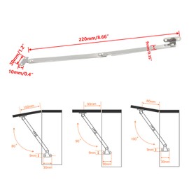 Rannb Folding Support Hinge Rotatable Furniture Lid Hinge Stay - Pack of 6pcs