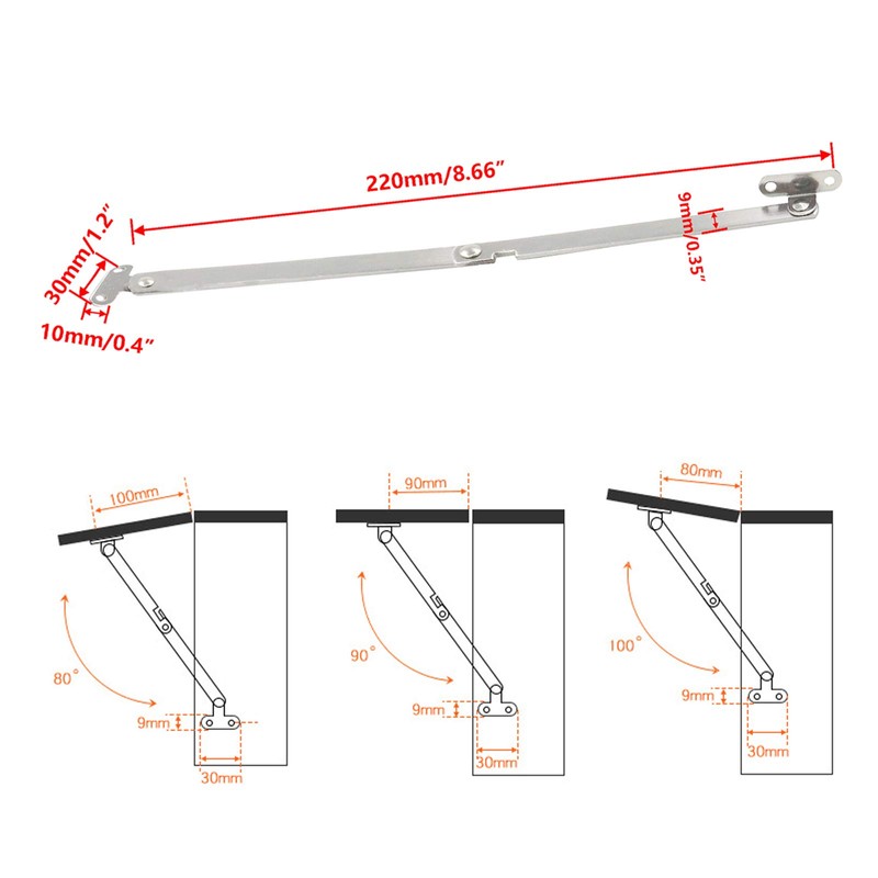 Rannb Folding Support Hinge Rotatable Furniture Lid Hinge Stay -