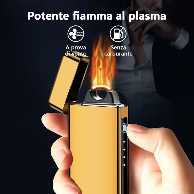 YOZWOO Electric Lighter Rechargeable, High Power Flame Arc Lighter, USB