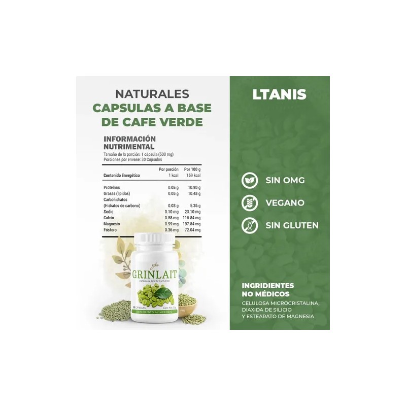 Café Verde Grinlait® 30 Capsulas Supervits 2 Pack Sfn