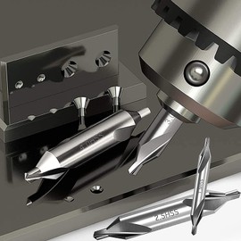 YUENTOEN 7Pcs Center Drill Bit Set, High Speed Steel 60-Degree Angle Center Drill Bits Kit Countersink Tool for Lathe Metalworking