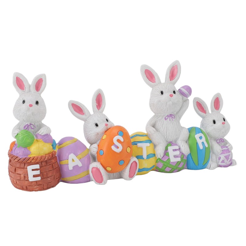 Easter Rabbit Decoration Multipurpose Vivid Cute Hand Painted Resin Rabbit