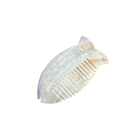 Rockreyoa Shell Comb Natural Mother of Pearl Hair Comb Wide Teeth Shell Comb Hair Combs Small Antistatic Massage Comb Craft Comb Styling Comb Massage Comb for Women Girls 3#