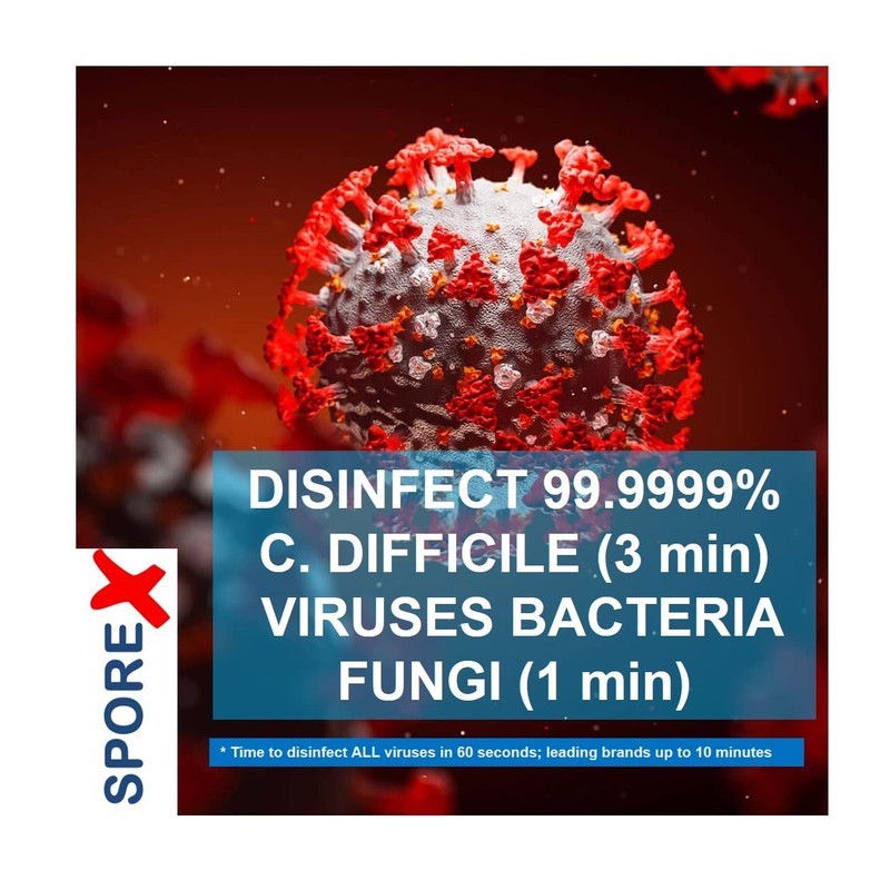 SPOREX Disinfectant (1 gallon) Eliminate 99.9999% C Difficile Spores, Viruses,
