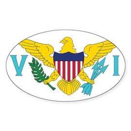 CafePress USVI Flag Oval Car Bumper Sticker