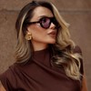 CZDLDNXS Tortoise Shell Retro Aviator Sunglasses for Women Men Trendy