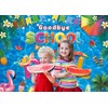 PGSWEER Goodbye School Hello Pool Backdrop 7x5FT End of School