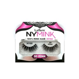 Laflare 3D NY Mink Eyelashes, 100% Real Mink Hair Lashes, Luxury Makeup, Natural, Light, Trendy, Variety, Reusable, Multi layered Real Mink Hair Lashes (NY68)
