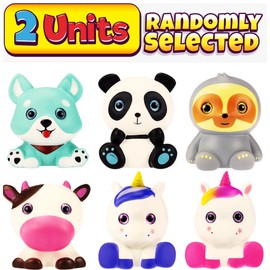 JA-RU Jumbo Foam Squishy Toys (2 Units Assorted) Cute Kawaii Slow Rising Squishy Animal Toys for Kids. Stress Relief Anger Management Toys. Bulk Goodie Bag Stuffers. 3327-2s