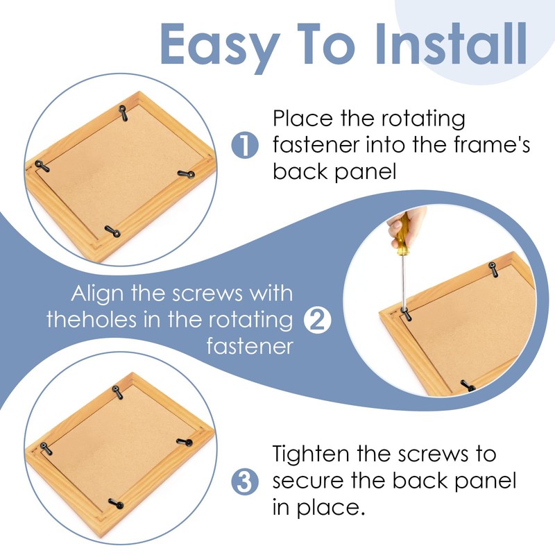 100 Pcs Metal Picture Frames Turn Button Fasteners with Screws,