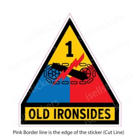 AR-2036 1st Armored Division Army Old Ironsides Bumper Sticker Window Decal