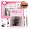 AILAISHI Lash Clusters Kit, DIY Cluster Eyelash Extensions 5‑18mm,144pcs Fluffy