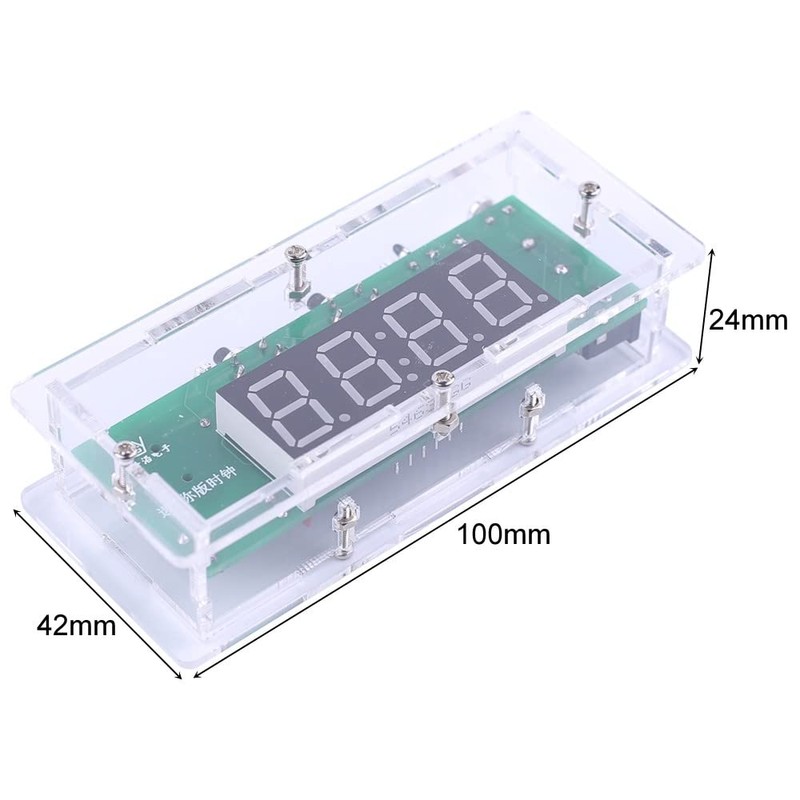 DONGKER Clock Kits, 4-Digit DIY Digital LED Clock Kit with
