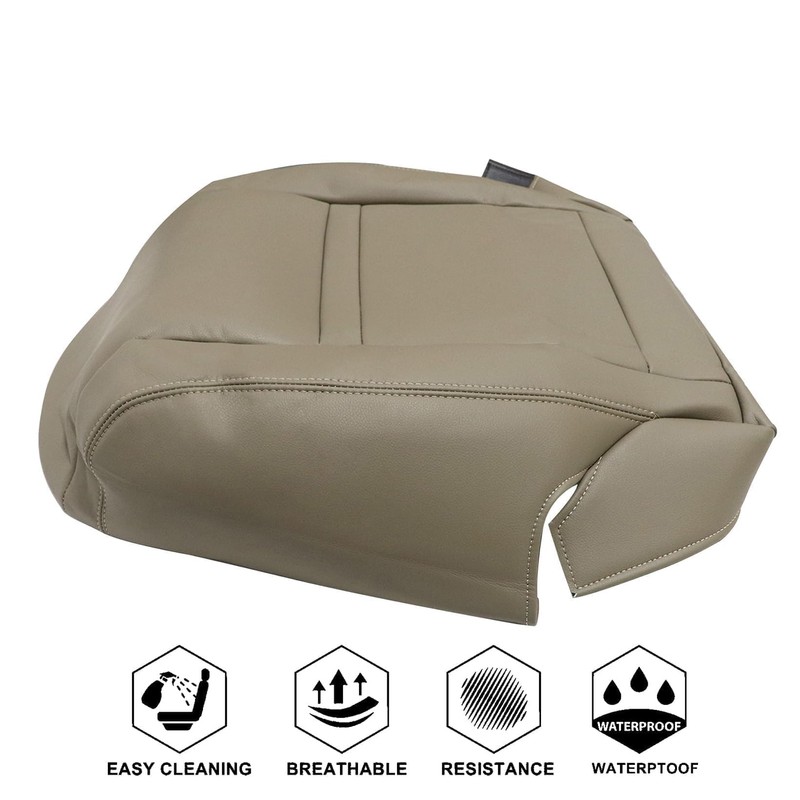 NLQR Front Driver Side Bottom Replacement Seat Cover Tan Microfiber